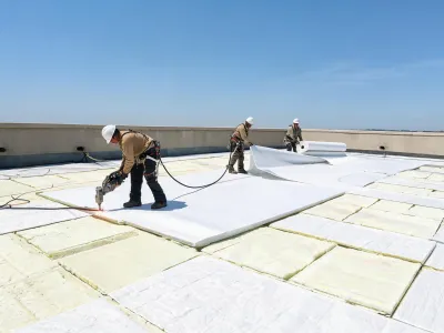 Low-slope commercial roofing membrane install