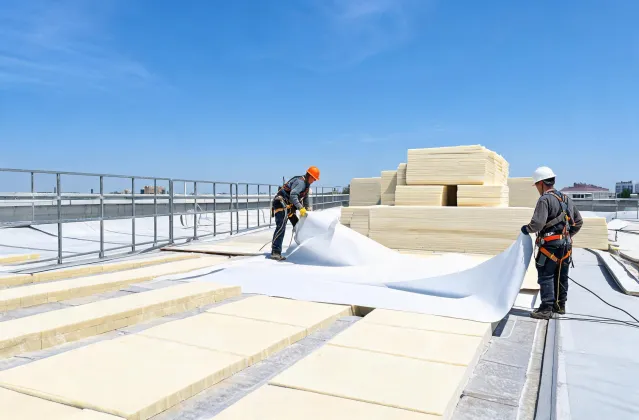 Commercial TPO roofing installation