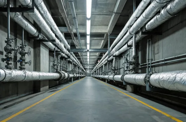 Industrial process piping with insulation